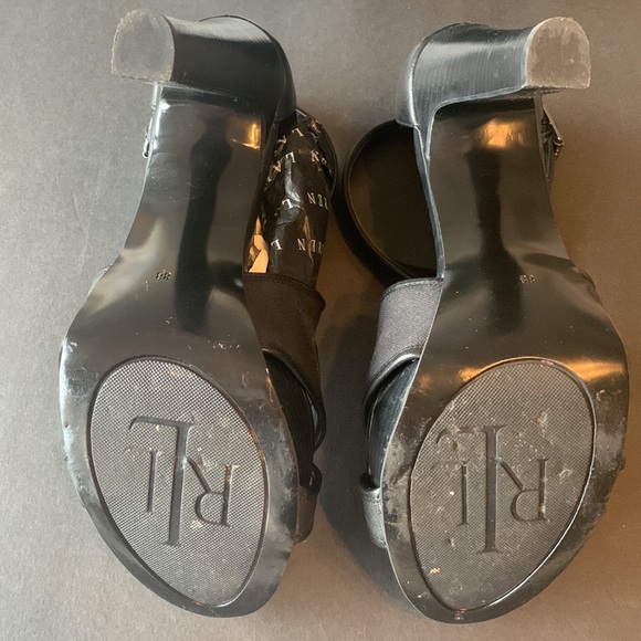 Lauren Ralph Lauren Black Crisscross Platform Heels - Picture 5 of 10